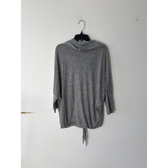 Green Envelope Los Angeles Cowl Neck Sweater Heather Gray Drawstring Waist Large - Picture 3 of 4